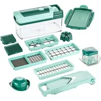Genius Zerkleinerer Nicer Dicer Fusion inkl. XXL-Messereinsatz 12 x 36 mm, Set 14-tlg, ND Fusion werden eine Vielzahl von Schneidgeräten in Einem kombiniert