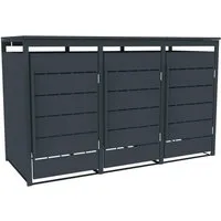 ESTEXO Mülltonnenbox Müllbox Mülltonnenverkleidung 3 Türen Anthrazit Box Soft-Close
