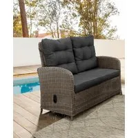 Destiny Loungesofa MERANO II, Aluminium, Polyrattan, 2er Sofa, inkl. Auflagen