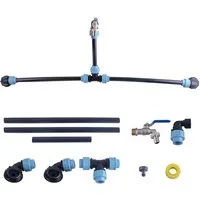 wohnTRAUM24 Regenwassertank IBC Verbindungsset 3/4" Schwananhals,S60x6 Grobgewinde,mit Auslaufhahn, T-Stück, Komplettes Anschluss Set für Regentonnen & Wassertanks