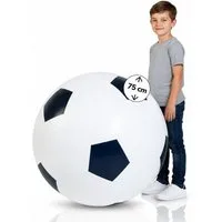 alldoro Jumboball XXL Fußball aufblasbar 75 cm, Riesenfußball für drinnen & draußen, Jumbo-Spielball für Kinder & Erwachsene, mit enormer Sprungkraft