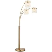 GLOBO LIGHTING Stehlampe, Leuchtmittel nicht inklusive, Stehleuchte Standlampe Wohnzimmerleuchte gold opal 3 flammig H 180 cm