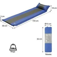 NILS CAMP Isomatte NC4349 (selbstaufblasend, Kopfkissen) blau/grau 193x58x5cm