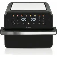 Arendo Heißluftfritteuse mit 2 Kammern Nebeneinander, XXL Doppelkammer Airfryer 12L, Dual Zone, 2600 W, mit Zubehör, Umluft Backofen, 80-200°C, fettarmes gesundes Kochen