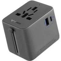 GONEO Reisestecker adapter weltweit, Universal Reiseadapter AC Buchse, USB A, USB C, Typ A Buchse zu US Plug(Typ A), UK Plug (Typ G), EU Plug (Typ C), AUS Plug (Typ I), Automatische Rückstellung-Keine Sicherung erforderlich, Travel Adapter