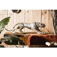 MichaelNoll Dekofigur Leopard Raubkatze Dekofigur Aluminium Skulptur - 40 cm, 48 cm / 78 cm