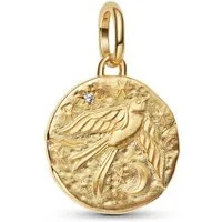 Pandora Kettenanhänger 764082C01, Medaillon-Anhänger Goldfarben Schwalbe