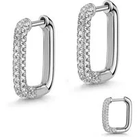 Firetti Paar Creolen Schmuck Geschenk Silber 925 Ohrschmuck Ohrringe, Made in Germany - mit Zirkonia (synth)