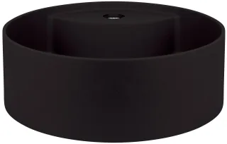 Neuesbad Serie 600 Mineralguss Aufsatzwaschtisch mit Armaturenbank, schwarz matt, D: 360mm NB1CQS_NU4B1