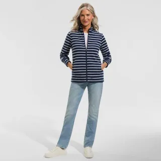 Anyweather™ Fleece-Jacke Gemustert für Damen, Damen, size: regular, Blau, Polyester, by Lands' End