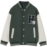 vertbaudet Fleecepullover College-Sweatjacke mit Aufnäher Jungen