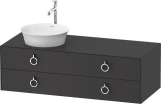 Duravit White Tulip Konsolenwaschtischunterbau wandhängend Graphit Seidenmatt 1300x550x408 mm - WT49 WT4992L5858