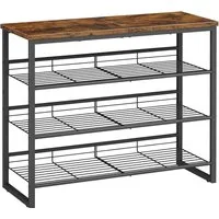Hoobro Schuhregal 4-lagiger Schuhschrank, verstellbare Schuhablage, Eingang, Flur, Schlafzimmer