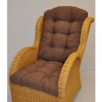 Rattani Sesselauflage Polster Kissen für Rattan Ohrensessel Rattansessel, Dunkelbraun