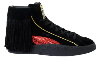 Puma x Liebe Charlotte schwarzes Leder Hi Schnürung Womens Trainer 371405 01