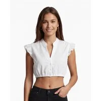 Ramona Lippert Dirndlbluse Helene Weiß mit Lochstickerei und Flügelärmeln