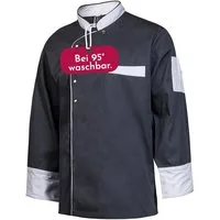 Clinotest Kochjacke langarm - 95 Grad waschbare, kochfeste Kochjacken ohne Einlaufen (1-St) Kochhemd aus 65% Polyester, 35% Baumwolle, mit Druckknopfverschluss