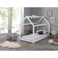 Vipack Kinderbett Cabane, Kiefer massiv, Made in Europe, inklusive Rolllattenrost (wahlweise in 2 Farben und 2 Größen erhältlich), Bodenfreiheit ca. 2,5 cm zur besseren Belüftung, stabil gebaut