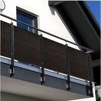 NYVI Balkonsichtschutz Polyrattan Balkon Sichtschutz Privafence Balkonbespannung (1-St) UV-fest, Witterungsbeständig, 100% Blickdicht - Balkonumspannung