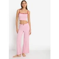 LSCN by LASCANA Pyjama (2 tlg) mit Kontrast-Häkelkanten