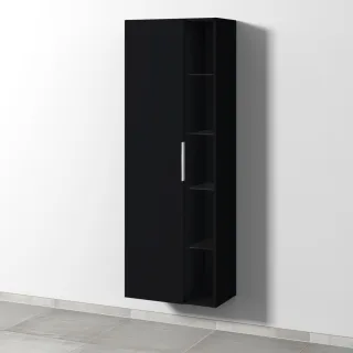 Sanipa 3way Stauraumschrank mit 1 Tür und offenen Fächern, Schwarz-Matt UF18008