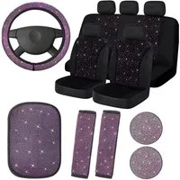 GarveeMore Lenkradbezug 15-teiliges Auto Zubehör Set für Frauen Lenkradabdeckung 38cm
