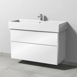 Sanipa 3way Waschtischunterbau zu Duravit Vero Air Waschtisch mit 2 Auszügen, Weiß-Glanz BS43578