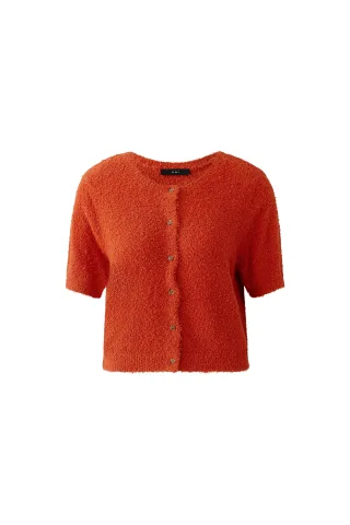 Oui - Strickjacke burnt tangarine - Gr. - 38