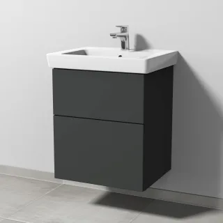 Sanipa 3way Waschtischunterbau zu Villeroy & Boch Subway 2.0 Waschtisch mit 2 Auszügen, Graphit-Matt SP6111B
