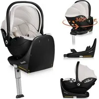 lionelo Autokindersitz MOXIE I-SIZE SET, ab: ab Geburt, bis: bis 87 cm, ab: 40 cm, bis: 87 cm, (Set mit 360°-Basis), Inklusive 360°-Basis/Memory Foam/Bambus/Dri-Seat/Magnetgurte