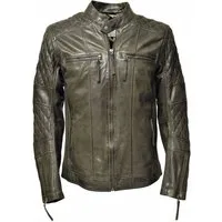 Zimmert Leather Lederjacke Alex washed, gesteppt, pflanzlich gegerbt, Schwarz, Cognac, Braun, Grün