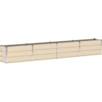 vidaXL Blumentopf Pflanzkübel Elfenbein 320 x 40 x 45 cm Stahl (1 St)