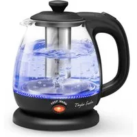 Taylor Swoden Wasserkocher Reisewasserkocher Glas Kleiner 1L, 2200W, Warmhaltefunktion, BPA-Frei, 1 l, 2200,00 W, Mit LED Leuchtanzeige, Abnehmbarer Filter, Trockener Kochschutz