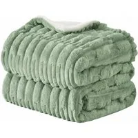 Wohndecke MT09, KEAYOO, Sherpa Fleece Warm Decke Kuscheldecken für Bett, Sofa und Couch