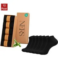 NERS Sneakersocken 6 Paar aus Bambus für Damen & Herren Kein Verrutschen, mit Komfortbund (12-Paar, 12 Paar) Premium Sneaker Socken, ohne drückende Naht, Atmungsaktiv & Weich