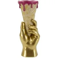 MF Dekovase Dekovase Icecream Glamy Goldhand Pink Objekt 31cm (1 St)