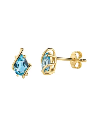 Fascination by Ellen K. Ohrstecker 375/- Gelbgold glanz Blautopas