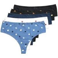 Ulla Popken Slip Strings 5er-Pack Millefleur/einfarbig