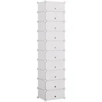 Mondeer Schuhregal Schuhschrank, Kunststoff-Schuhschrank mit Tür, Platzsparend, für 10-20 Paar Schuhe