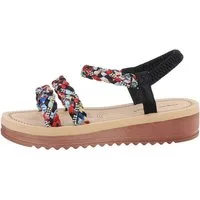 Ital-Design Damen Freizeit Riemchensandalette (85960462) Keilabsatz/Wedge Keilsandaletten in Schwarz