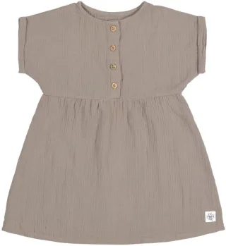 Lässig Mull Kleid GOTS 74/80 taupe