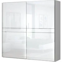 OTTO home Schwebetürenschrank Piano, FSC-zertifiziert, mit Einlegeböden und Kleiderstangen (in 3 Breiten, 224cm hoch, mit verchromten Aufleistungen) UV lackiert, hochglänzend, mit Soft-Close Funktion, in beige oder weiß