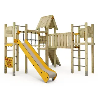 Professionelles Spielplatzgerät PRO MAGIC Lift mit Rutsche und Kletterleiter - Ideal für öffentliche Plätze - Robuste Anlage 9x9 cm - Wickey
