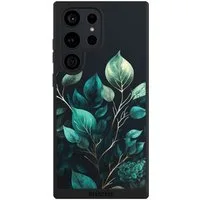 NIVOCASE Handyhülle Eukalyptus Blätter schwarz Eucalyptus Dark Background, Samsung Galaxy S23 Ultra Handyhülle Hülle NIVOpure Case Schwarz