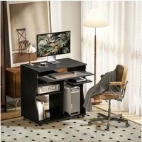 HOMCOM Schreibtisch Bürotisch (Schreibtisch, 1-St., PC Tisch), Schwarz 80 x 48 x 75 cm