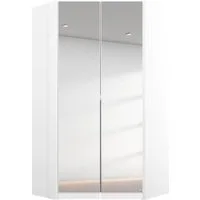 rauch Eckkleiderschrank Kleiderschrank Eckschrank Schrank Garderobe Ankleide MEMPHIS (Schenkelmaß: 87x74 oder 119x106 cm, Höhe 210 cm) platzsparend, viel Stauraum, voll aufgelegter Spiegel MADE IN GERMANY