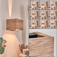 hofstein Wandleuchte LED Wandlampe aus Metall/MDF/Kunststoff in Schwarz/Holzoptik/Weiß, ohne Leuchtmittel, moderne Wandleuchte mit verschiedenen Up & Down-Lichteffekten