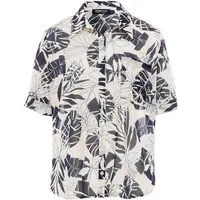FRANK WALDER Klassische Bluse mit Schmuck an der Tasche