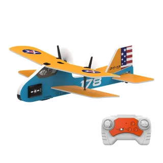 KF801 PT-17 230mm Wingspan 2.4GHz 2CH Gyroscope Stabilization Indoor & Outdoor Mini RC Airplane Glider RTF for Beginner