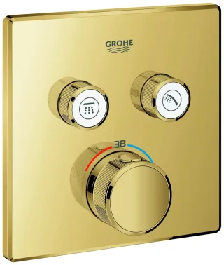 GROHE Thermostat Grohtherm SmartControl 29124 eckig FMS 2 Absperrv. cool sunrise, 29124GL0 29124GL0